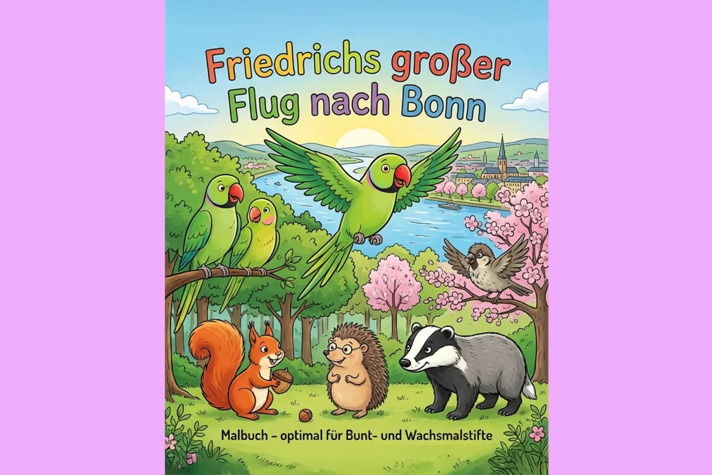 Friedrich Halsbandsittich Bonn Malbuch